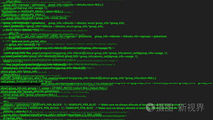 绿色屏幕编码黑客概念动画与故障。编程代码键入错误。大数据和网络攻击。编程代码摘要。Blockchain 概念, 计算机数字代码